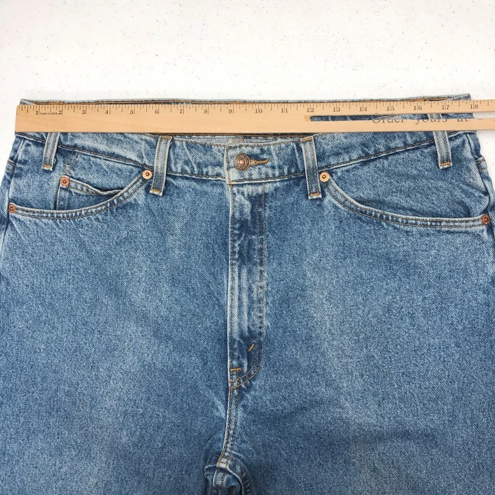 VTG Levis 505 Jeans Mens 38x30 Blue Denim Straight Leg Orange Tab Made USA 90s